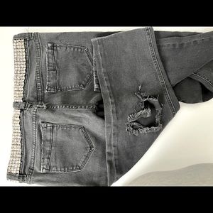 Dollhouse distressed black jeans w jeweled waist